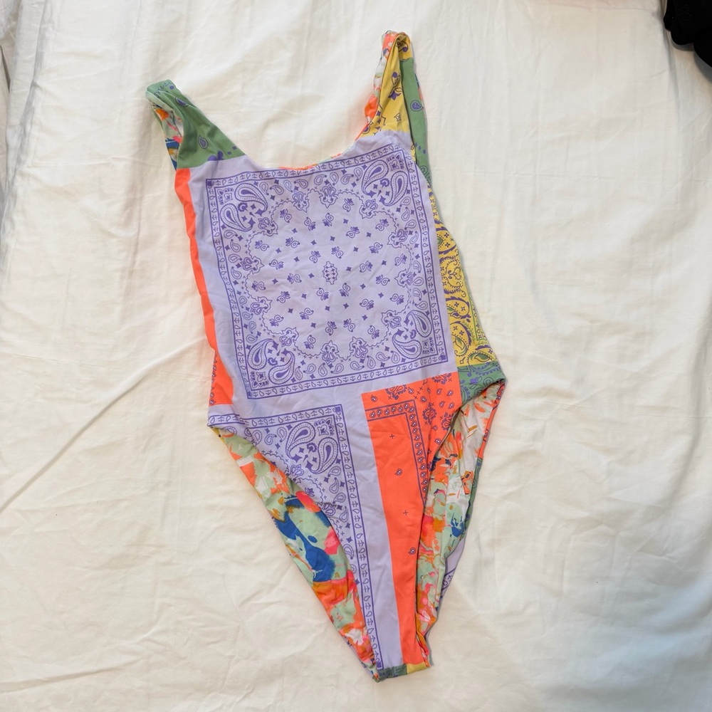 Maaji Multicolor Patchwork One-Piece Swimsuit - Purple, Orange, Yellow, Green